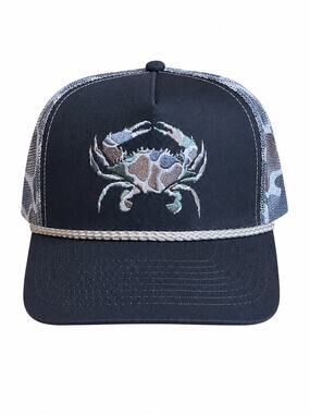 Maryland My Maryland Blue Crab Embroidery Camouflage Mesh Back Trucker Hat OSFM